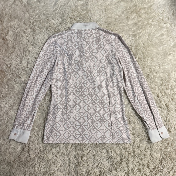 Women’s XL Pink Pattern Equiline Long Sleeve Horseback Riding Show Shirt - Picture 3 of 5